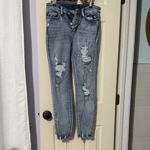 Judy Blue Light Wash Distressed Skinny Jeans